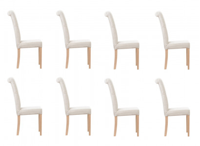 8x Design Upholstered Seat Chairs Chair Dining Set Armchair Lounge Club Set